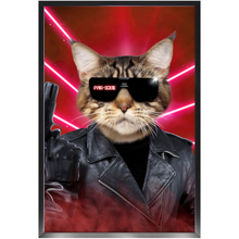 Load image into Gallery viewer, Kyle B Bakk - Arnold Schwarzenegger The Terminator Inspired Custom Pet Portrait Framed Satin Paper Print
