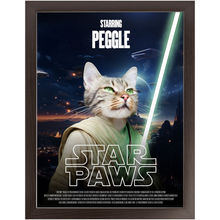 Load image into Gallery viewer, STAR PAWS Movie Poster - Star Wars Inspired Custom Pet Portrait Framed Satin Paper Print