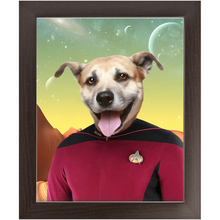 Load image into Gallery viewer, CAPTAIN DIGYARD - Star Trek Inspired Custom Pet Portrait Framed Satin Paper Print