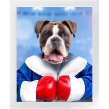 Load image into Gallery viewer, Underdog- Boxing & Sports Inspired Custom Pet Portrait Framed Satin Paper Print