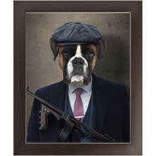 Load image into Gallery viewer, Big Jobs - Peaky Blinders & Gangster Inspired Custom Pet Portrait Framed Satin Paper Print