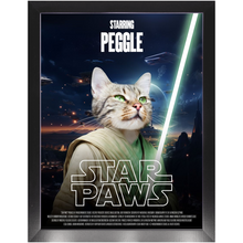 Load image into Gallery viewer, STAR PAWS Movie Poster - Star Wars Inspired Custom Pet Portrait Framed Satin Paper Print