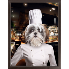 Load image into Gallery viewer, CHEF'S KISS - Chef & Cook Inspired Custom Pet Portrait Framed Satin Paper Print