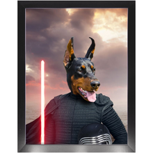 Load image into Gallery viewer, Bark Lord - Kylo Ren & Star Wars Inspired Custom Pet Portrait Framed Satin Paper Print