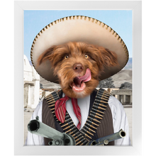 Load image into Gallery viewer, A Pawfull Of Pesos - Mexican Bandit Inspired Custom Pet Portrait Framed Satin Paper Print