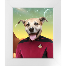 Load image into Gallery viewer, CAPTAIN DIGYARD - Star Trek Inspired Custom Pet Portrait Framed Satin Paper Print