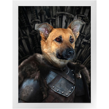 Load image into Gallery viewer, Snow Doubt - Game Of Thrones Inspired Custom Pet Portrait Framed Satin Paper Print
