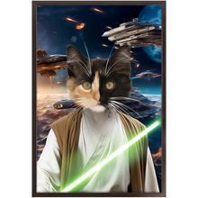 Load image into Gallery viewer, FLUKE CARCHASER IN SPACE - Jedi Luke Skywalker & Star Wars Inspired Custom Pet Portrait Framed Satin Paper Print