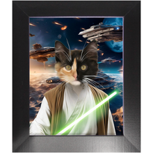 Load image into Gallery viewer, FLUKE CARCHASER IN SPACE - Jedi Luke Skywalker & Star Wars Inspired Custom Pet Portrait Framed Satin Paper Print