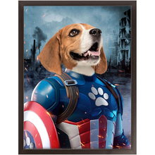 Load image into Gallery viewer, CAPTAIN KIBBLES - Custom Pet Portrait Framed Satin Paper Print