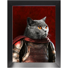 Load image into Gallery viewer, Sir Tendoom - Game of Thrones Inspired Custom Pet Portrait Framed Satin Paper Print