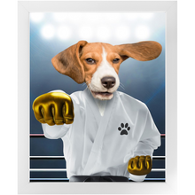 Load image into Gallery viewer, Pork Chop - Karate & Martial Arts Inspired Custom Pet Portrait Framed Satin Paper Print