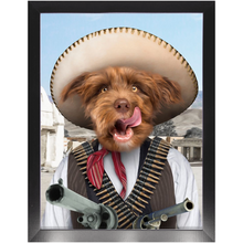 Load image into Gallery viewer, A Pawfull Of Pesos - Mexican Bandit Inspired Custom Pet Portrait Framed Satin Paper Print