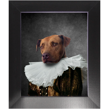 Load image into Gallery viewer, Duchess Courage - Renaissance Inspired Custom Pet Portrait Framed Satin Paper Print
