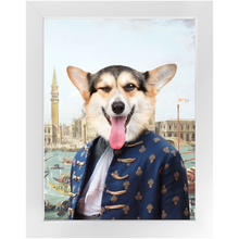 Load image into Gallery viewer, Canal Desire - Old Renaissance Inspired Custom Pet Portrait Framed Satin Paper Print
