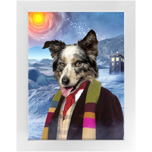 Load image into Gallery viewer, Doctor Hoot - Doctor Who Inspired Custom Pet Portrait Framed Satin Paper Print