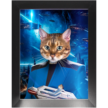 Load image into Gallery viewer, BONE CRUSHER IN SPACE - Star Trek Inspired Custom Pet Portrait Framed Satin Paper Print