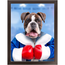 Load image into Gallery viewer, Underdog- Boxing & Sports Inspired Custom Pet Portrait Framed Satin Paper Print