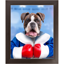 Load image into Gallery viewer, Underdog- Boxing & Sports Inspired Custom Pet Portrait Framed Satin Paper Print