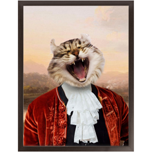 Load image into Gallery viewer, Earl E. Riser - Renaissance Inspired Custom Pet Portrait Framed Satin Paper Print