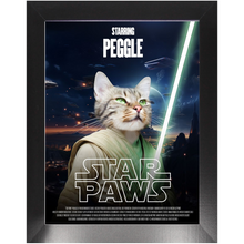 Load image into Gallery viewer, STAR PAWS Movie Poster - Star Wars Inspired Custom Pet Portrait Framed Satin Paper Print