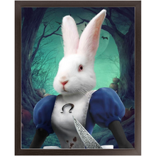 Load image into Gallery viewer, Malice In Chains - Evil Alice and Alice in Wonderland Inspired Custom Pet Portrait Framed Satin Paper Print