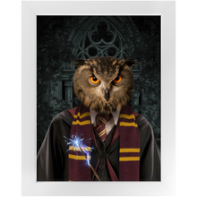 Load image into Gallery viewer, Gryfting Away - Harry Potter Inspired Custom Pet Portrait Framed Satin Paper Print