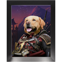 Load image into Gallery viewer, SAMUWRY SMILE - Samurai Inspired Custom Pet Portrait Framed Satin Paper Print