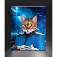 Load image into Gallery viewer, BONE CRUSHER IN SPACE - Star Trek Inspired Custom Pet Portrait Framed Satin Paper Print
