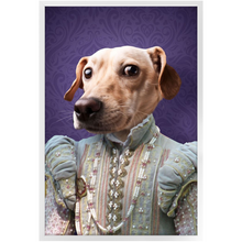 Load image into Gallery viewer, Ladee Light - Renaissance Inspired Custom Pet Portrait Framed Satin Paper Print