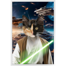 Load image into Gallery viewer, FLUKE CARCHASER IN SPACE - Jedi Luke Skywalker & Star Wars Inspired Custom Pet Portrait Framed Satin Paper Print