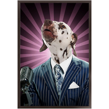 Load image into Gallery viewer, To The Moon - Frank Sinatra & Singer Inspired Custom Pet Portrait Framed Satin Paper Print
