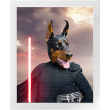 Load image into Gallery viewer, Bark Lord - Kylo Ren & Star Wars Inspired Custom Pet Portrait Framed Satin Paper Print