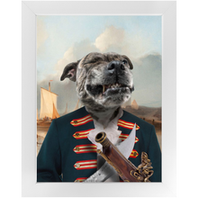 Load image into Gallery viewer, The Squashbuckler - Swashbuckler & Pirate Inspired Custom Pet Portrait Framed Satin Paper Print