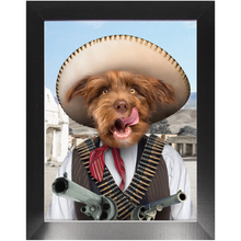 Load image into Gallery viewer, A Pawfull Of Pesos - Mexican Bandit Inspired Custom Pet Portrait Framed Satin Paper Print