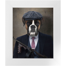 Load image into Gallery viewer, Big Jobs - Peaky Blinders & Gangster Inspired Custom Pet Portrait Framed Satin Paper Print