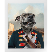 Load image into Gallery viewer, The Squashbuckler - Swashbuckler & Pirate Inspired Custom Pet Portrait Framed Satin Paper Print