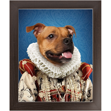 Load image into Gallery viewer, Duchess Muchess - Renaissance Inspired Custom Pet Portrait Framed Satin Paper Print