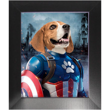 Load image into Gallery viewer, CAPTAIN KIBBLES - Custom Pet Portrait Framed Satin Paper Print
