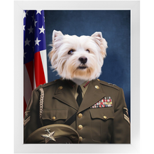 Load image into Gallery viewer, GENERAL I. ZING - Military General Inspired Custom Pet Portrait Framed Satin Paper Print