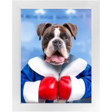 Load image into Gallery viewer, Underdog- Boxing & Sports Inspired Custom Pet Portrait Framed Satin Paper Print