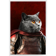 Load image into Gallery viewer, Sir Tendoom - Game of Thrones Inspired Custom Pet Portrait Framed Satin Paper Print