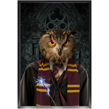 Load image into Gallery viewer, Gryfting Away - Harry Potter Inspired Custom Pet Portrait Framed Satin Paper Print