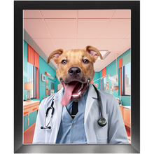 Load image into Gallery viewer, LOVE DOCTOR - Doctor Inspired Custom Pet Portrait Framed Satin Paper Print