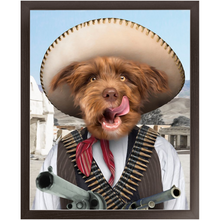 Load image into Gallery viewer, A Pawfull Of Pesos - Mexican Bandit Inspired Custom Pet Portrait Framed Satin Paper Print