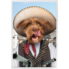 Load image into Gallery viewer, A Pawfull Of Pesos - Mexican Bandit Inspired Custom Pet Portrait Framed Satin Paper Print
