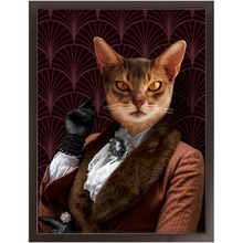 Load image into Gallery viewer, Flappers - Art Deco Inspired Custom Pet Portrait Framed Satin Paper Print