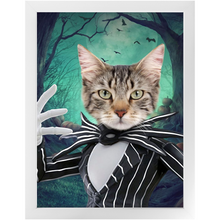 Load image into Gallery viewer, Jack O'Lantin - Christmas & Halloween Inspired Custom Pet Portrait Framed Satin Paper Print