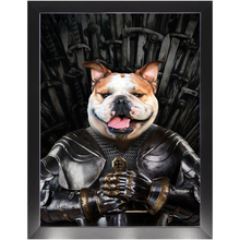 Load image into Gallery viewer, Sir Lixalot - Game Of Thrones Inspired Custom Pet Portrait Framed Satin Paper Print