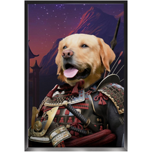 Load image into Gallery viewer, SAMUWRY SMILE - Samurai Inspired Custom Pet Portrait Framed Satin Paper Print